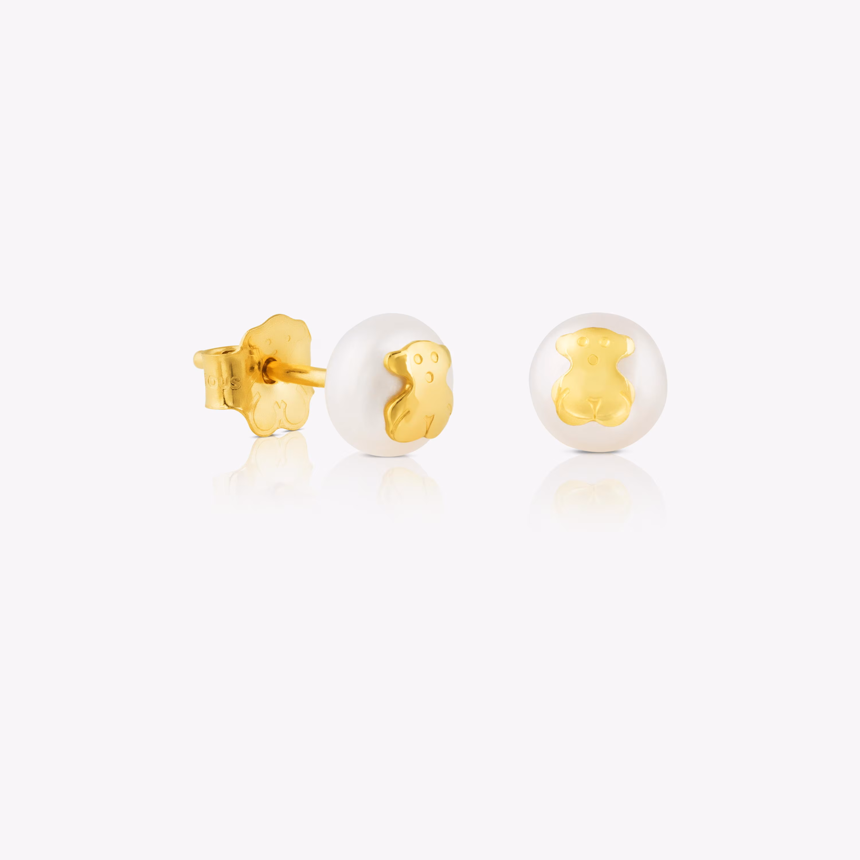 Pendientes en oro y perla cultivada Bear