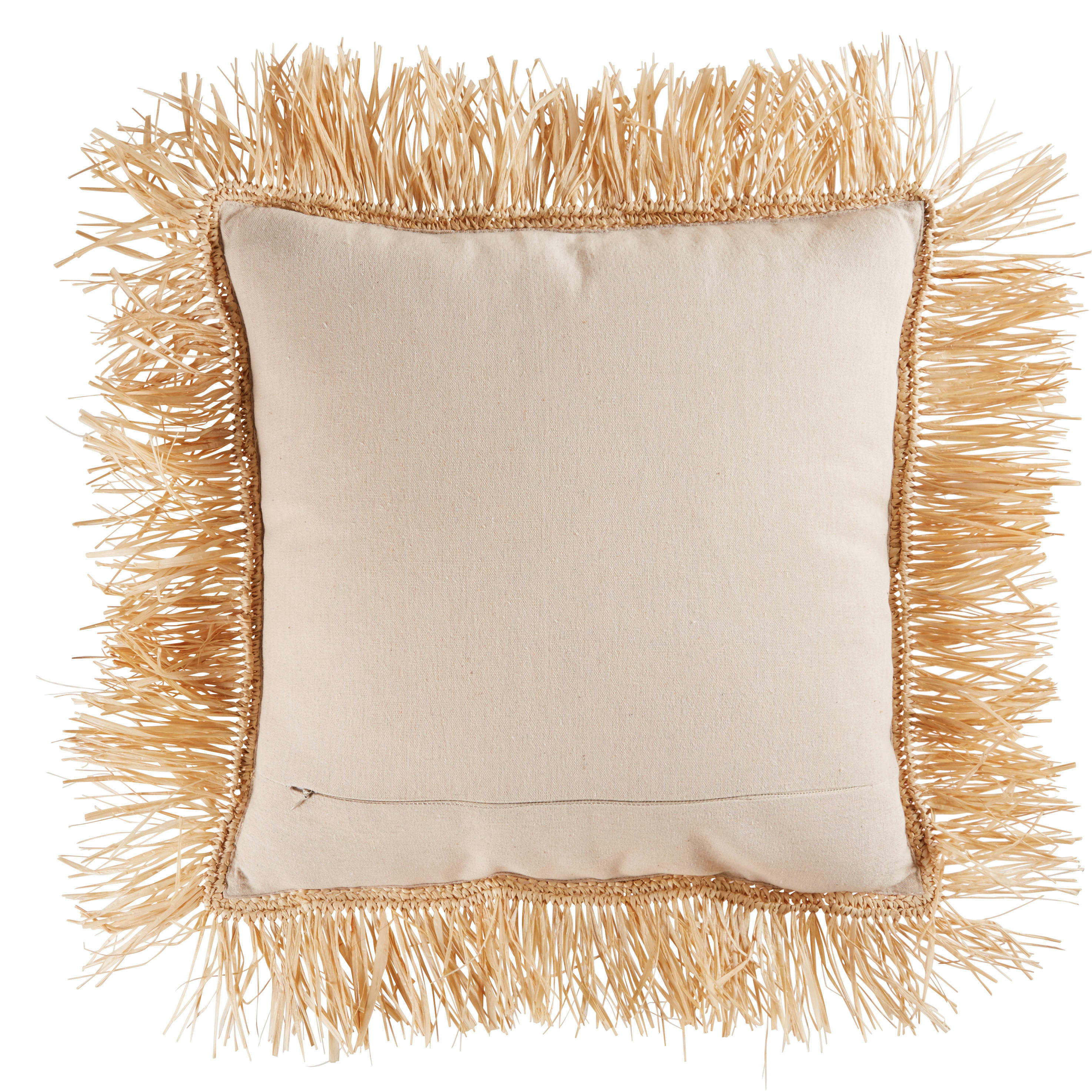 PUNTA CANA - Coussin en raphia tressé 45x45