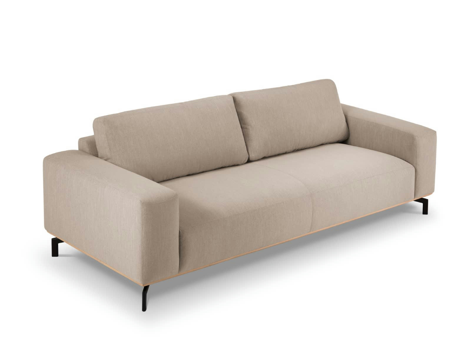 MARC - Canapé 3 places en Tissu Structurel Beige Foncé