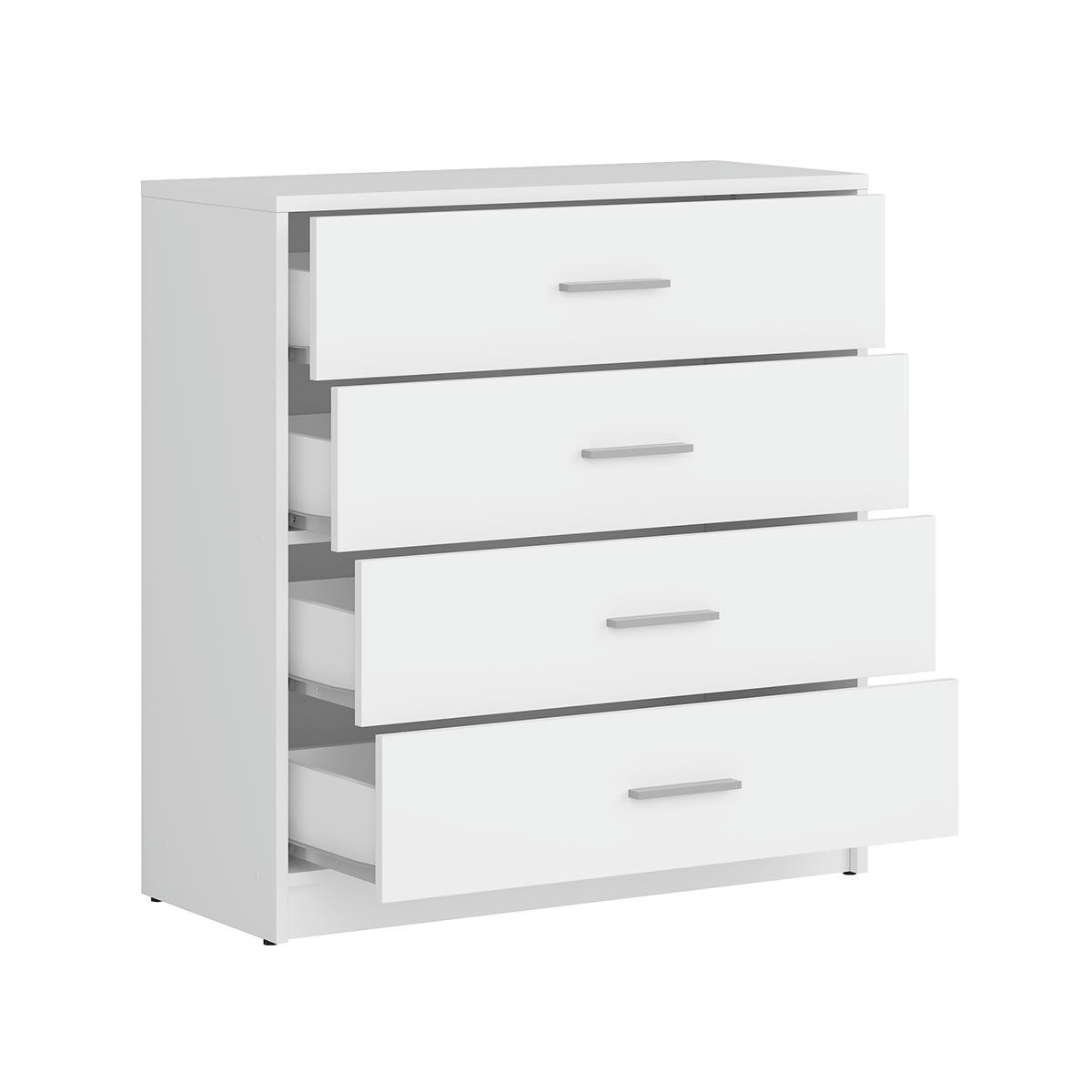 - Commode 4 tiroirs stratifiés blanc
