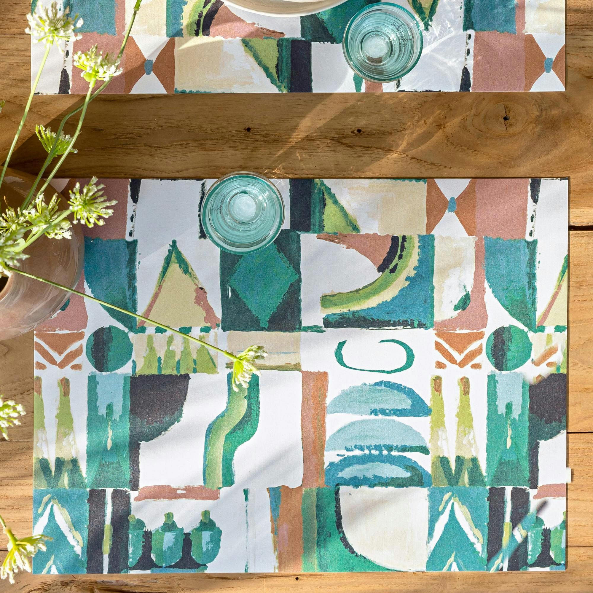 VERTIGOSET - Lot de 4 sets de table 35x47 vert en pvc