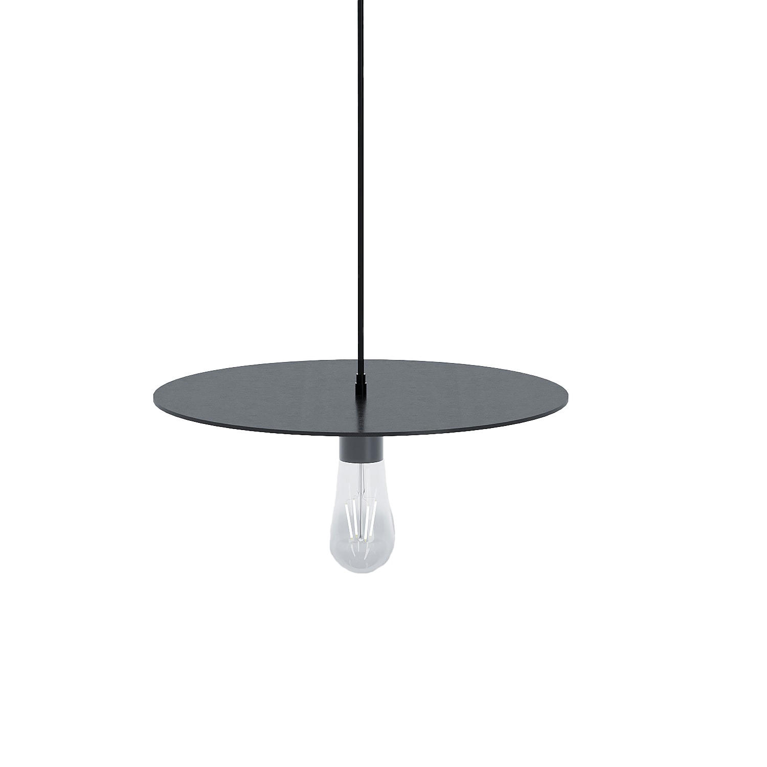 MOLIERE - Luminaire suspension circulaire en métal noir