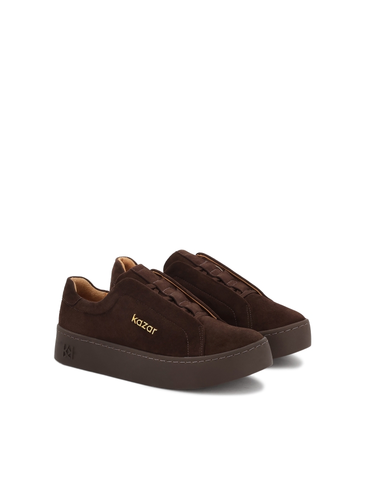 Suede brown sneakers