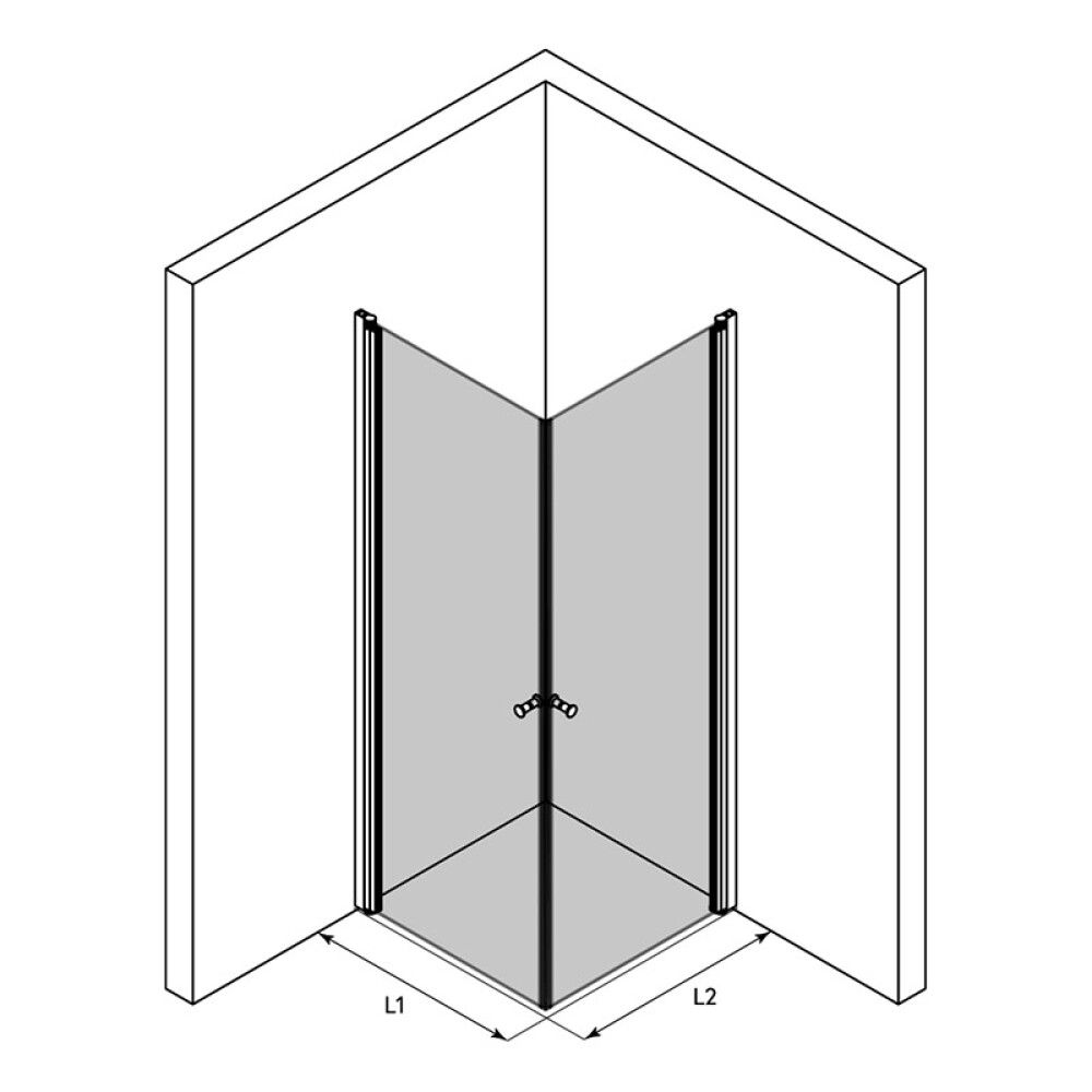 DUSJHJØRNE HIETAKARI NÅDENDAL RETT KLARGLASS MATT 80X80CM