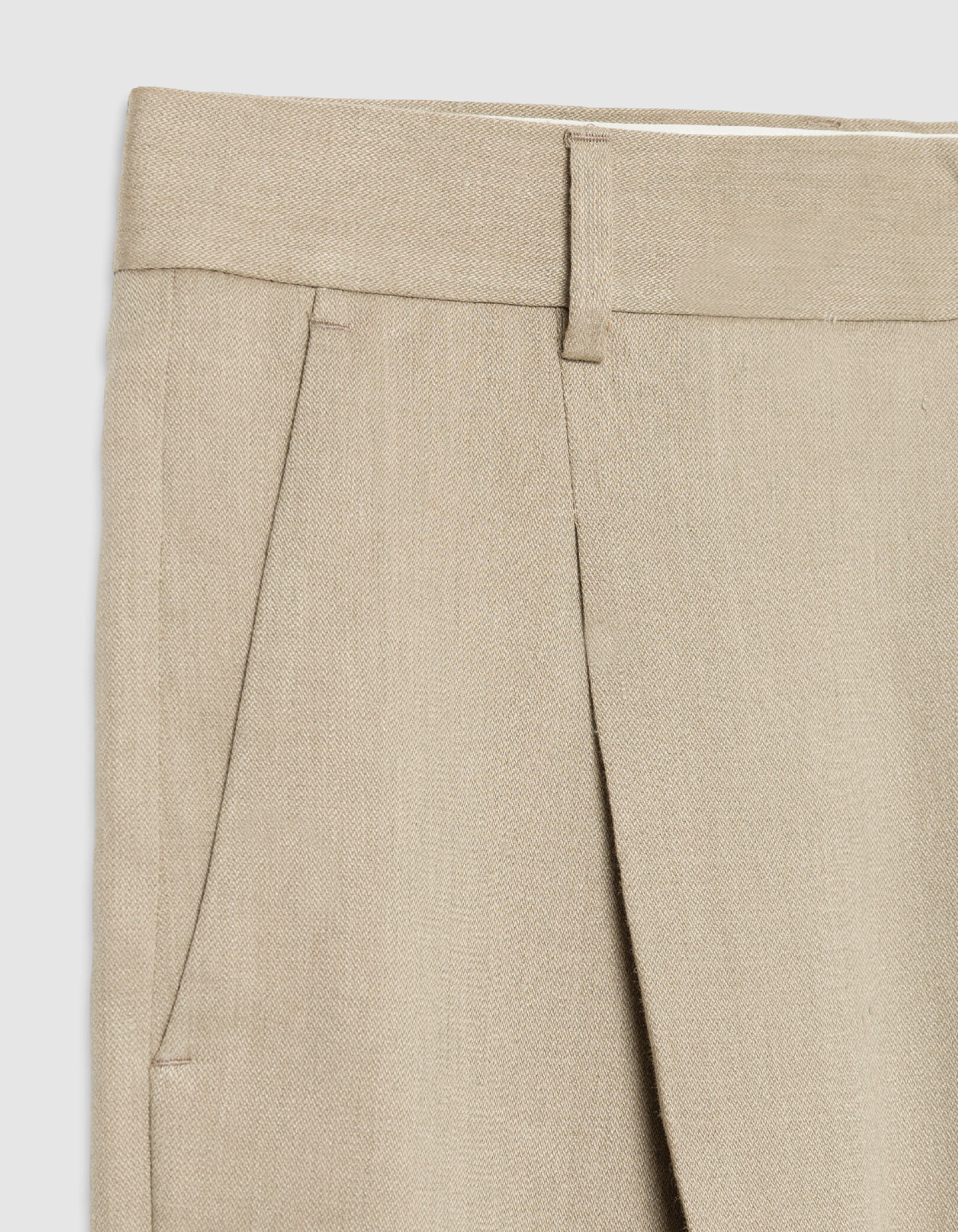 Pantalon de costume beige foncé lin mélangé Homme