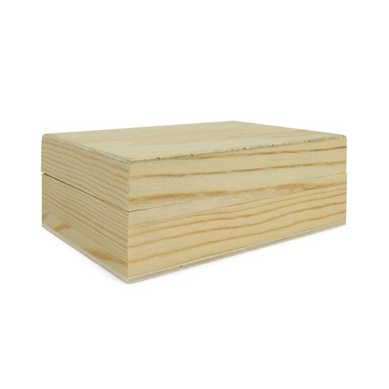 Wooden Pine Jewellery Box 14cm x 5cm x 9cm