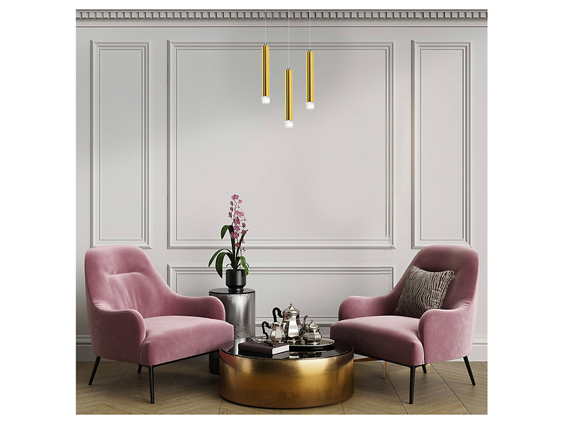 Lampa wisząca Goldie LED metalowa złota