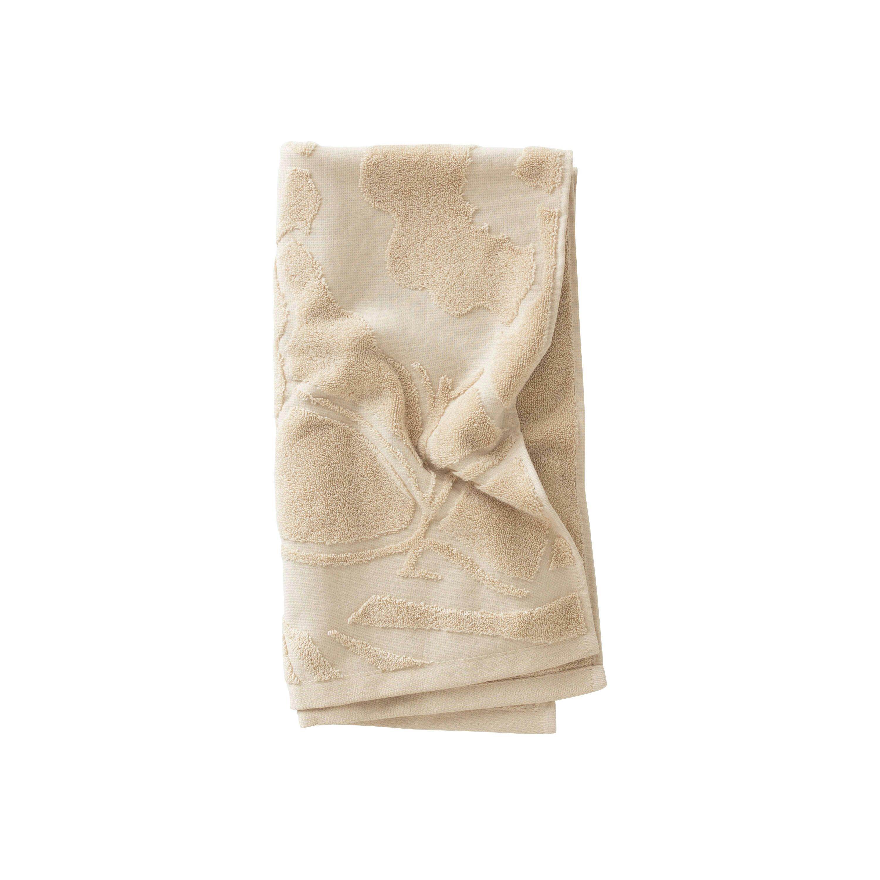 GISELE - Serviette de toilette bouclette ciselé uni beige 50 x 90 cm