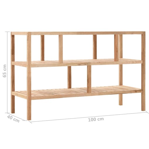 NNEVL Bathroom Shelf Solid Walnut Wood 100x40x65 cm