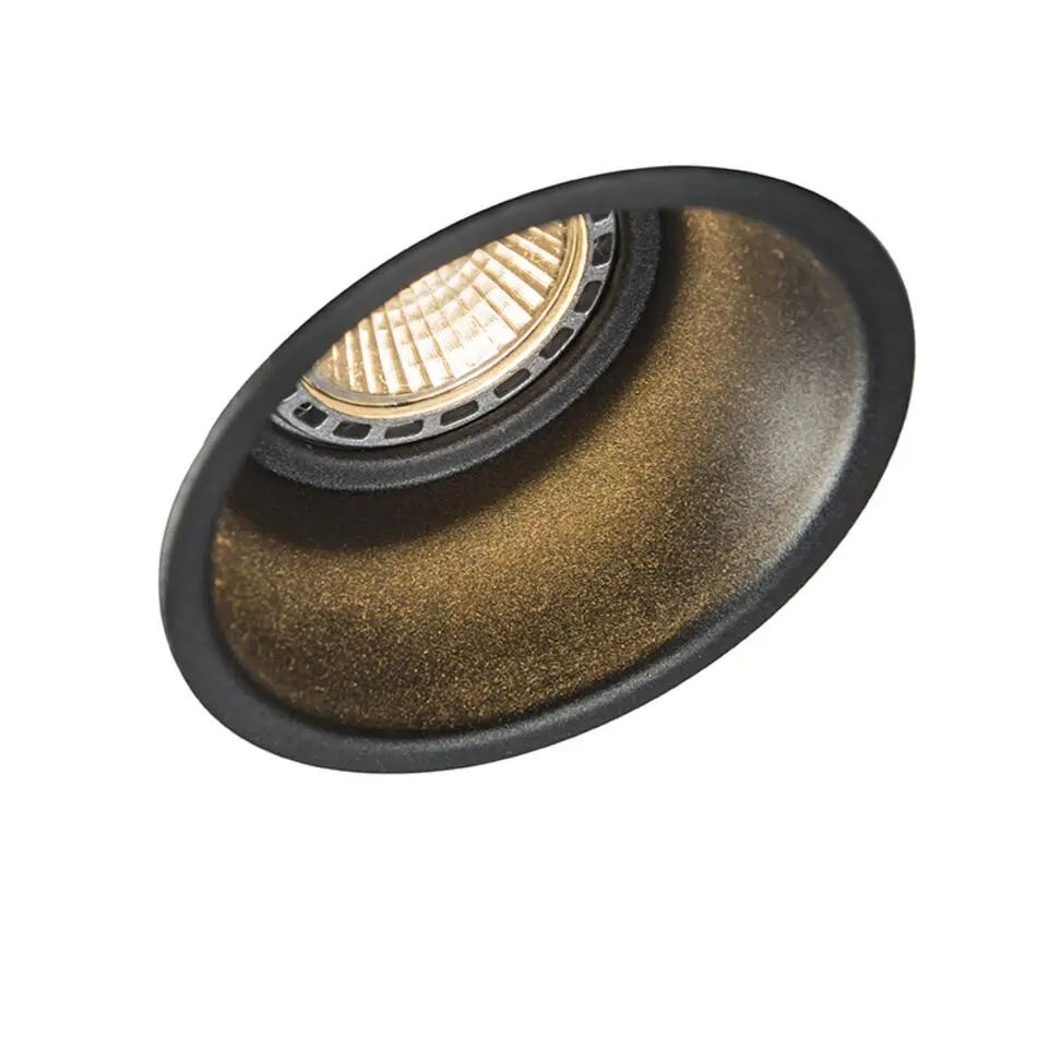 Qazqa inbouwspot dept zwart gu10