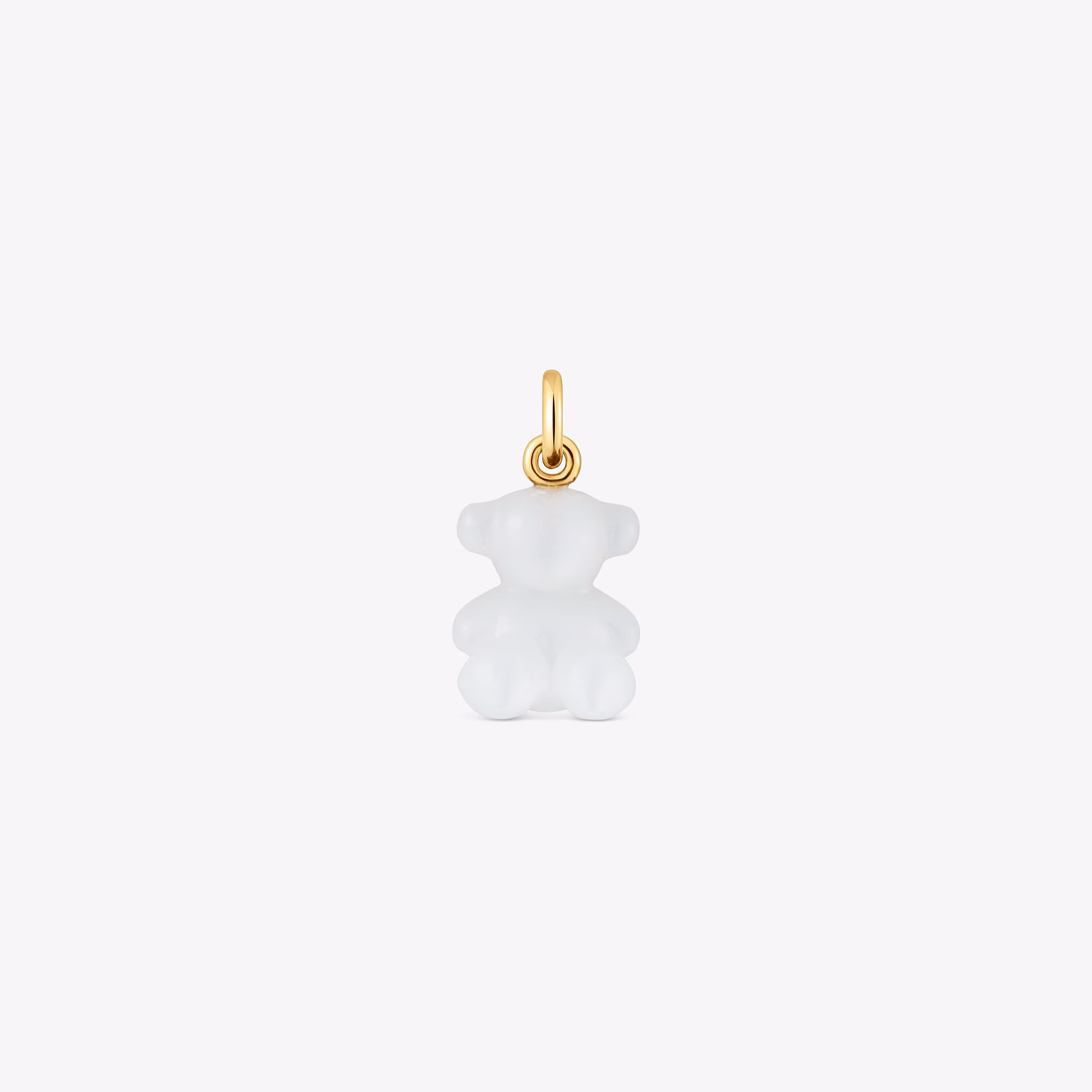 Colgante oso pequeño con cuarzo cristal de roca y oro 14 kt Bold Bear
