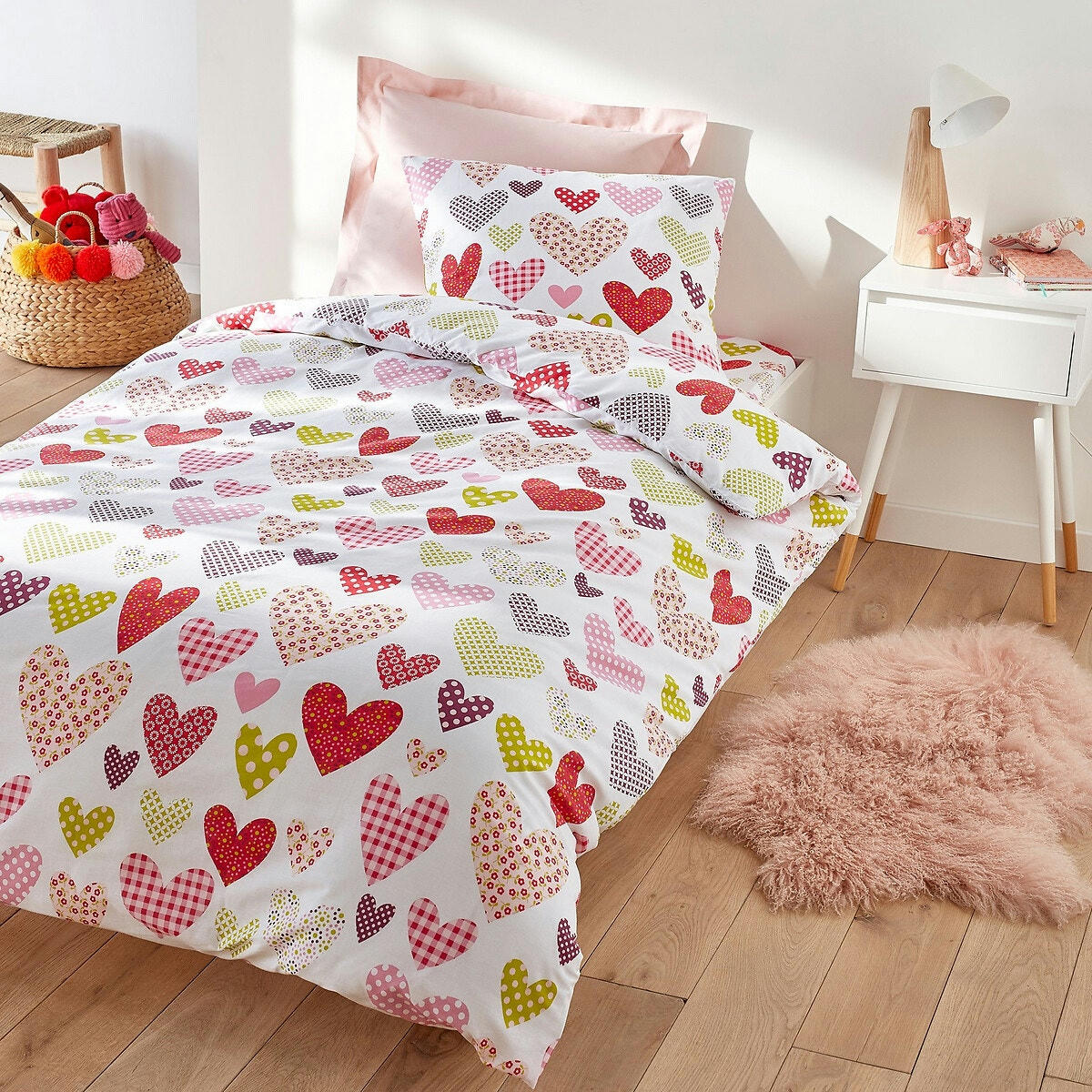 Drap-housse enfant pur coton, Coeur Liberté