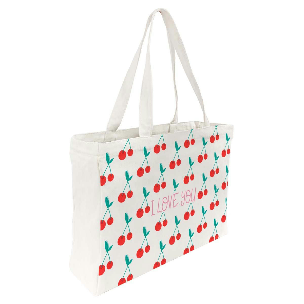 - Tote Bag Coton Imprimé Cerises