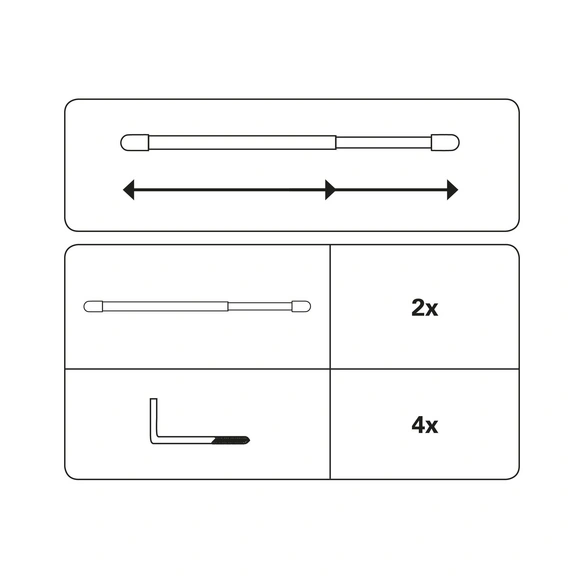 Vitragestange »Extra«, Metall/Kunststoff, silberfarben matt