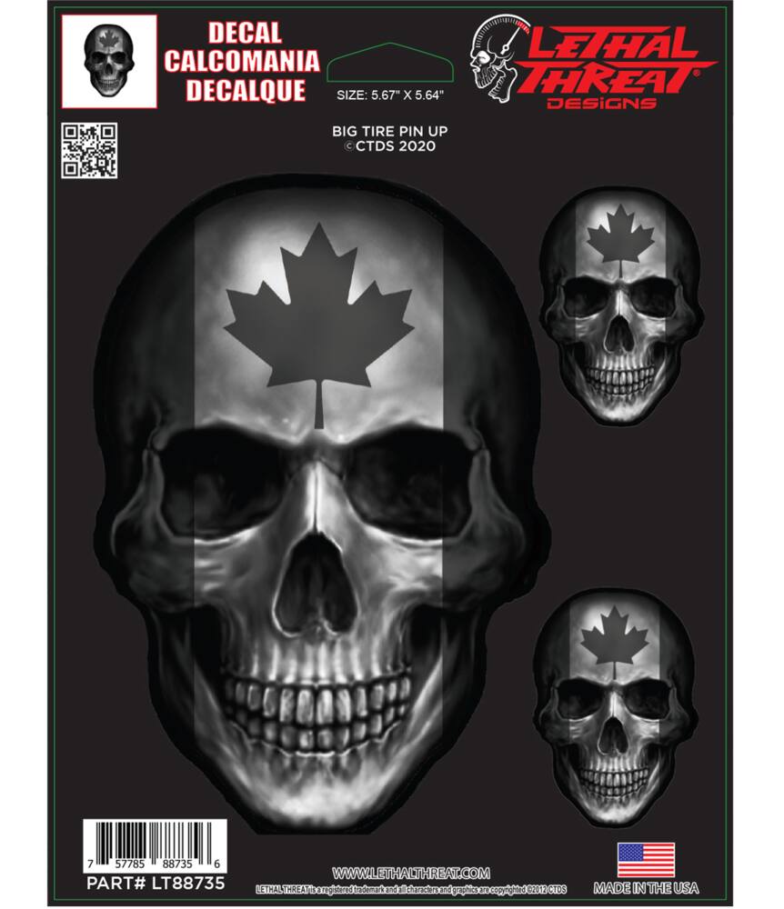 Canadian Flag Skull Decal