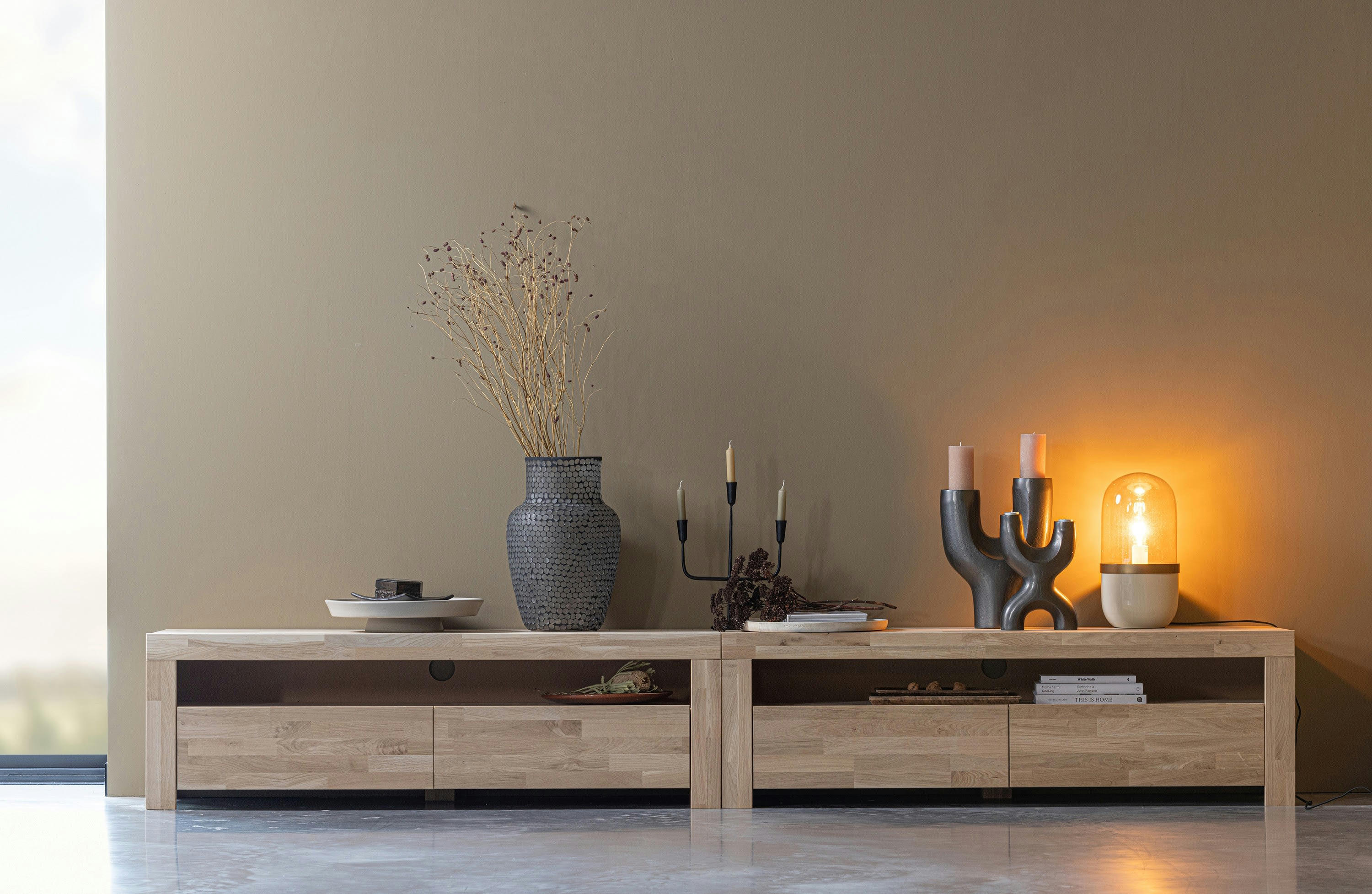 SEAN - Bougeoir en métal de 3 chandelles noir H40