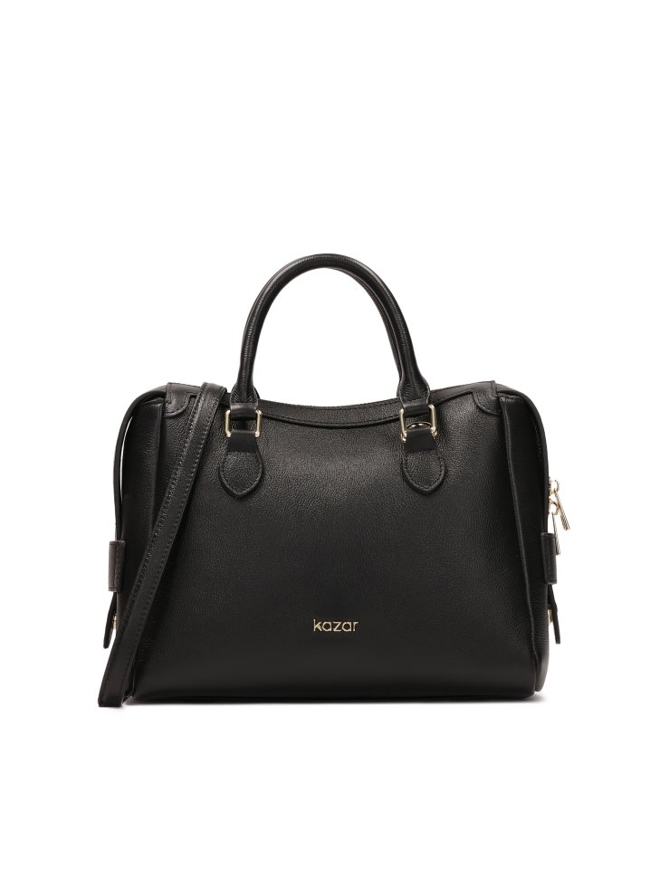 Sleek handbag with handles and strap