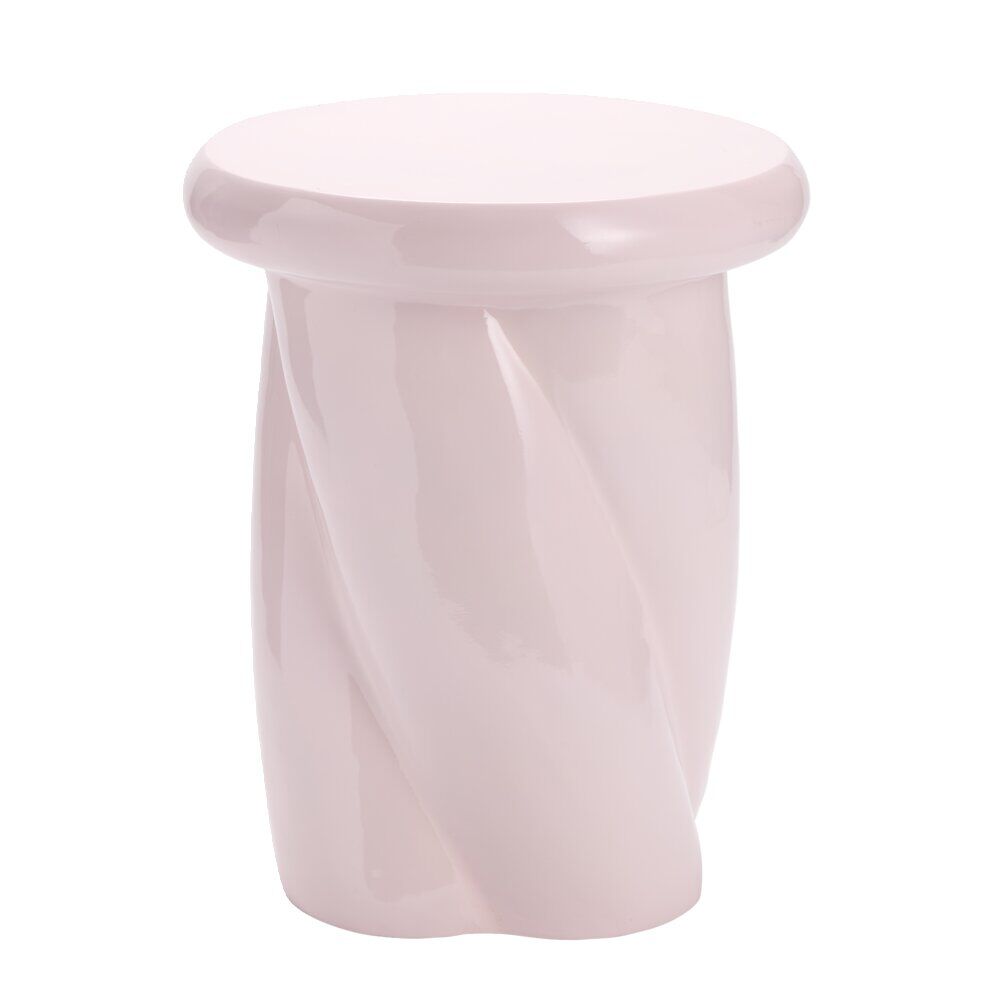 Bout de canapé rond Creamy laqué Ø33xH40cm (2 modèles rose ou blanc)