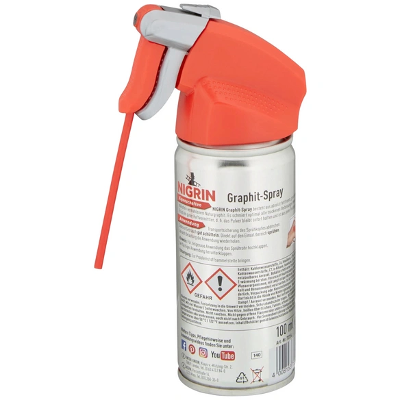 Graphit-Schiermittel, Nigrin Graphit-Pulver-Spray 100ml fettfrei geruchslos