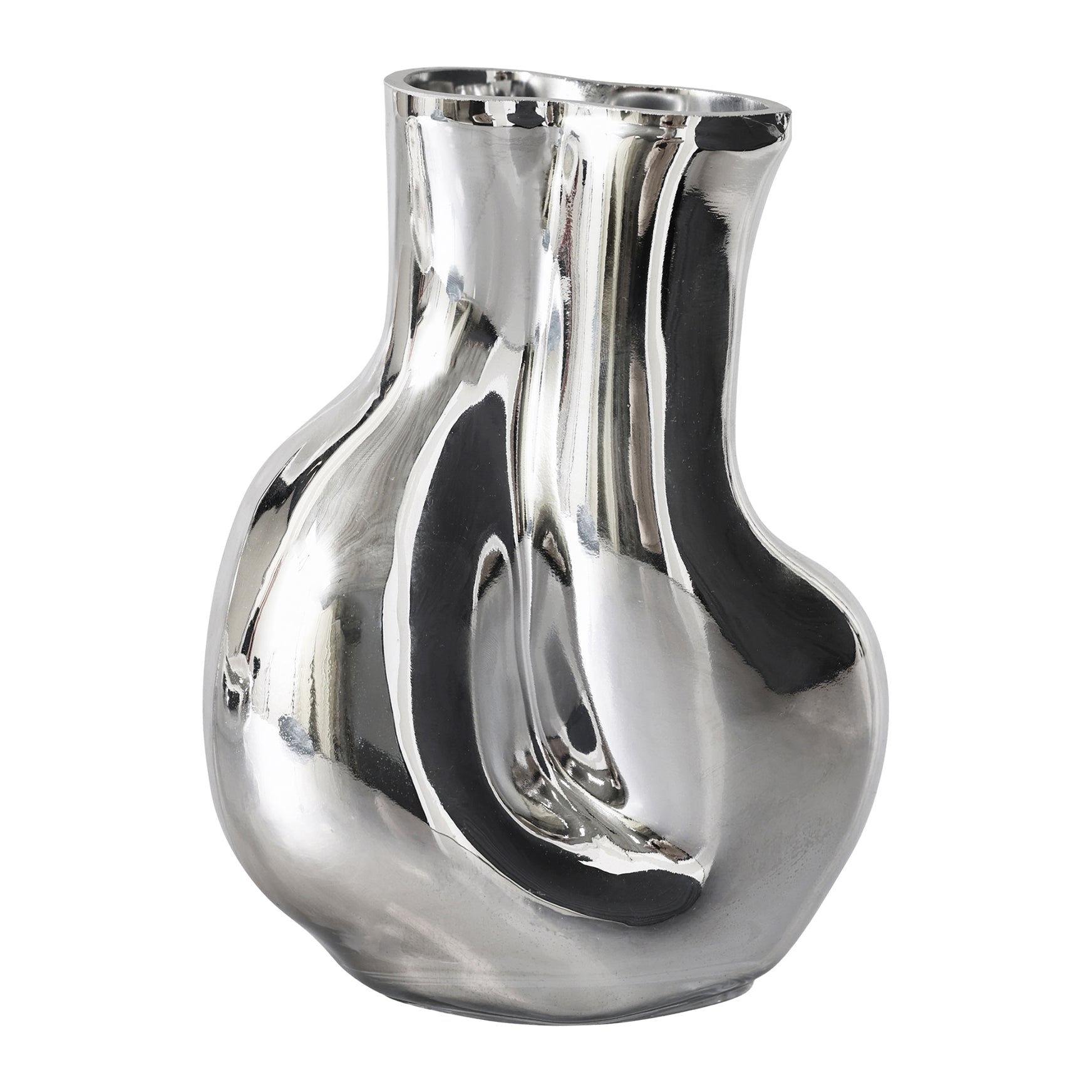 HKliving Gleam Glass Vaas Medium - Chrome