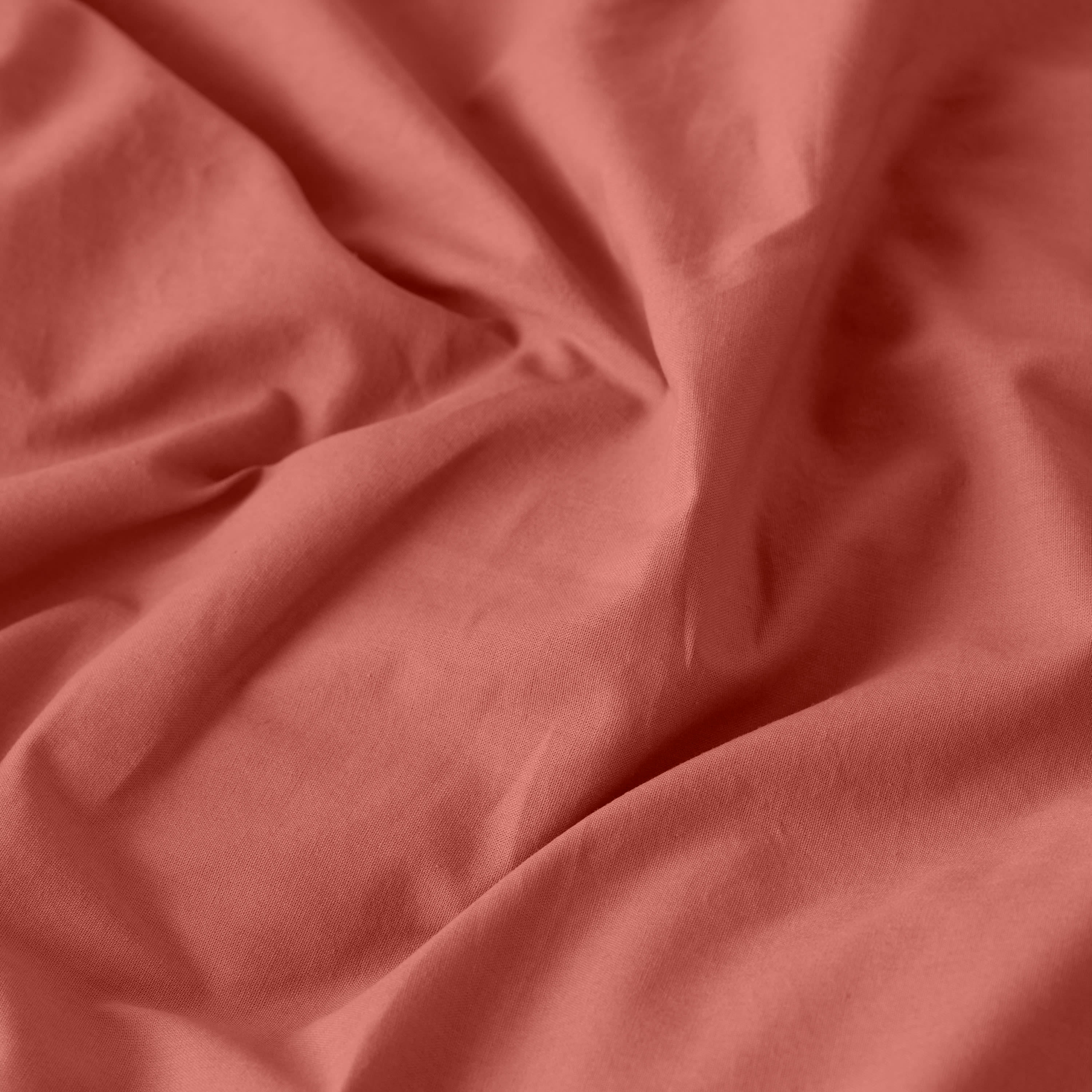 SONGE - Housse de couette lin et coton lavé uni rouge 260 x 240 cm