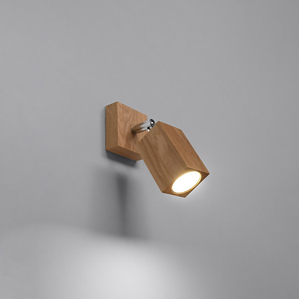 Applique en bois 1 ampoule 4000K - 8x19x17cm Sollux