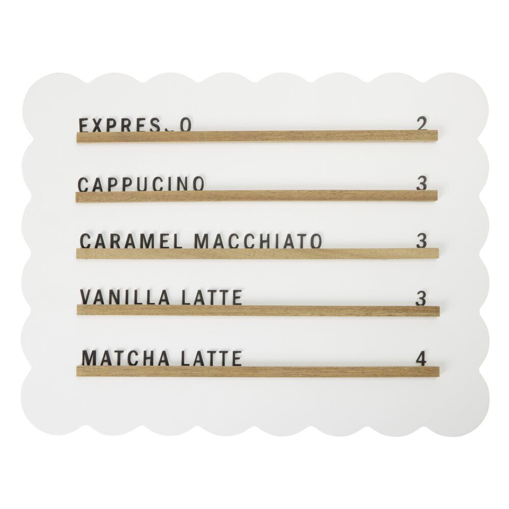 Tableau menu café en bois 35x45cm