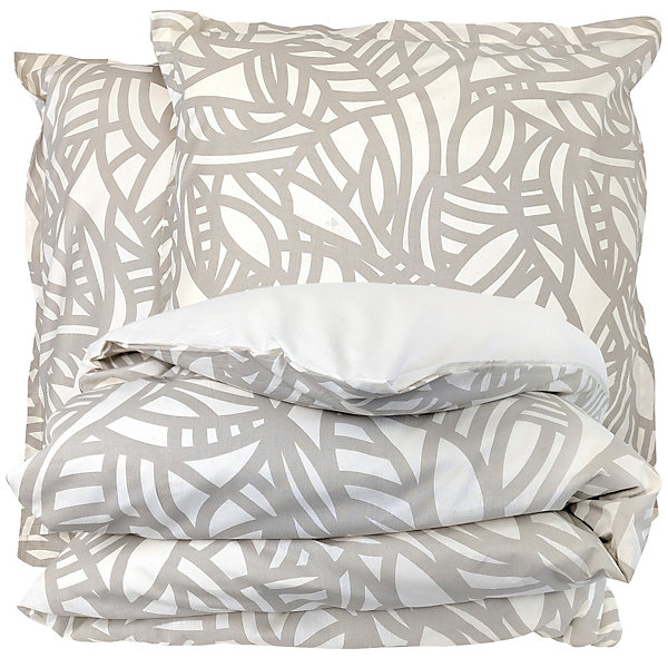 Parure 200x200 cm 65x65 cm coton SERENA Beige écru 3 pièces