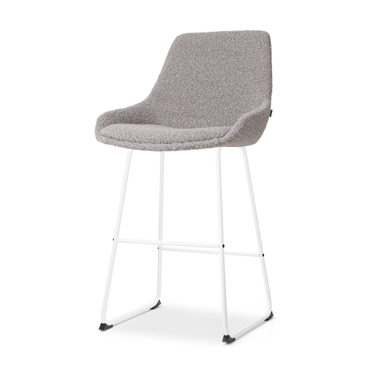 Nolon Nino-Isa Barkruk Bouclé Taupe - Stof - Wit Onderstel - 65 cm