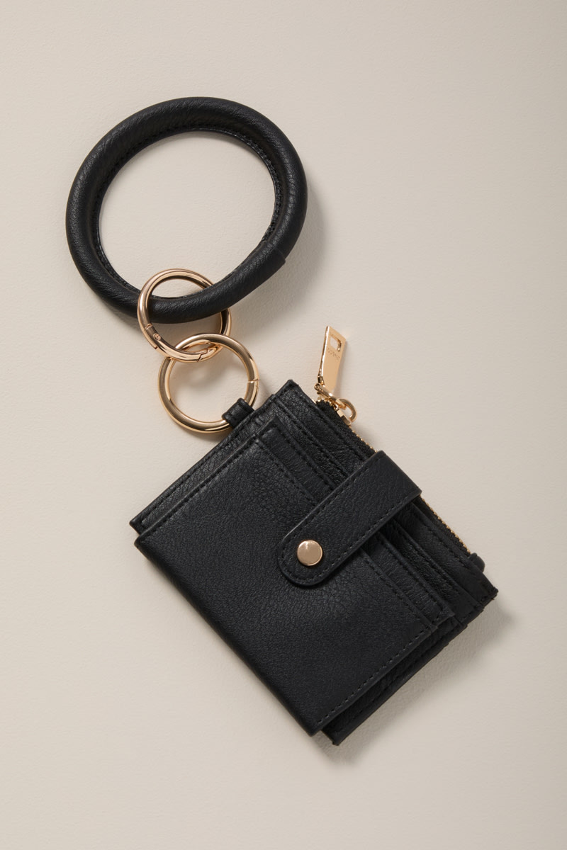 Tara Faux Leather Card Case Wristlet