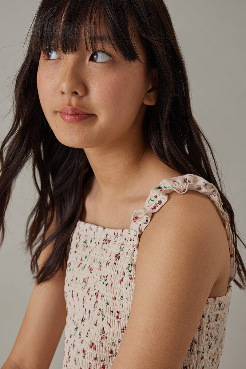 Hello Franki Katherine Smocked Sleeveless Romper for girls