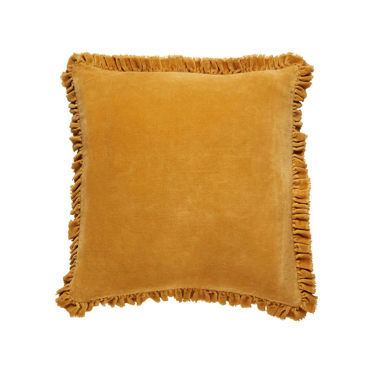 HIPPY - Coussin en coton ocre 45 x 45 cm