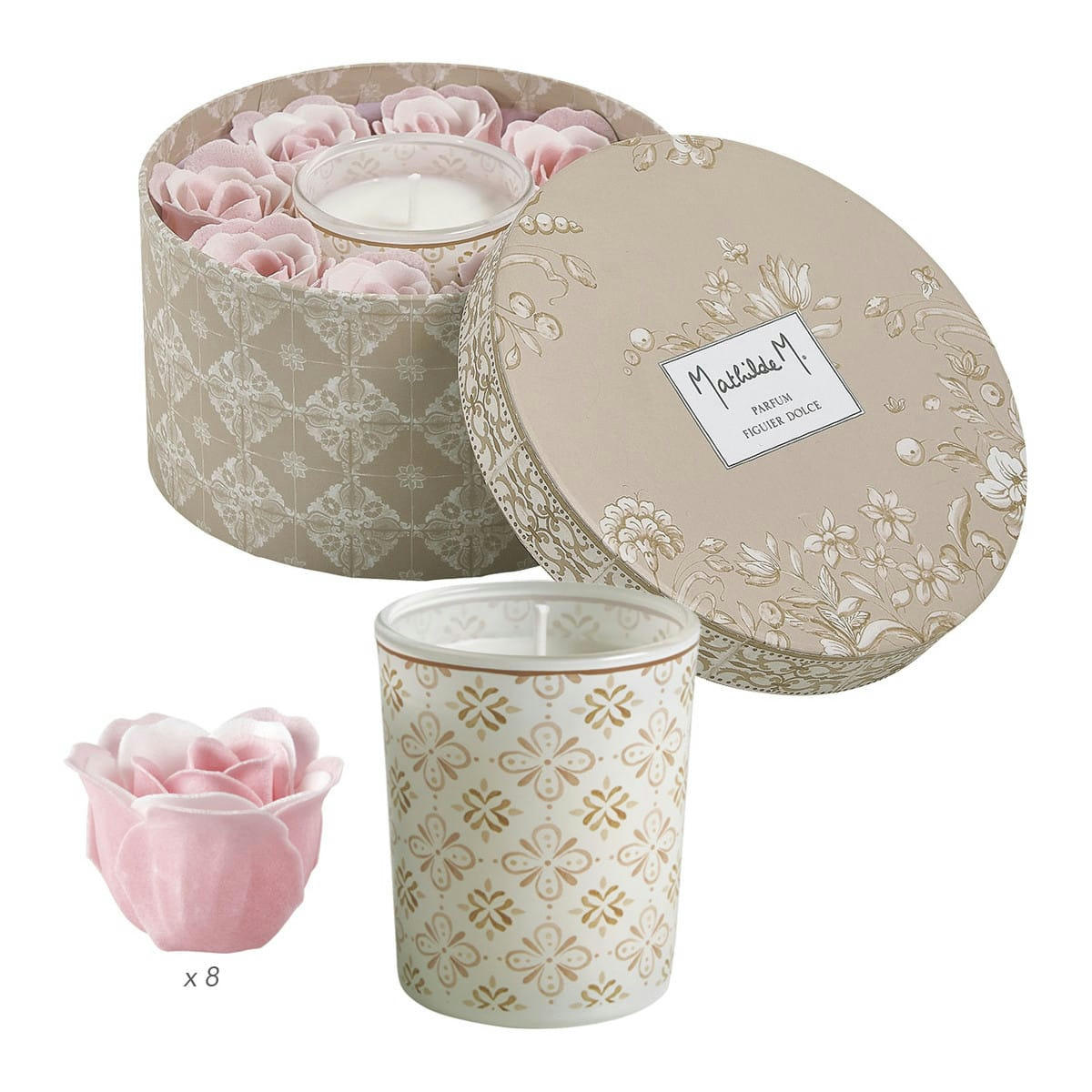 ESCALE À SINTRA - Coffret bougie et Roses de savon parfumées - Figuier Dolce