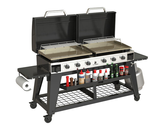 Beefmaster Griddle 6 Burner Flat Top BBQ on Cart
