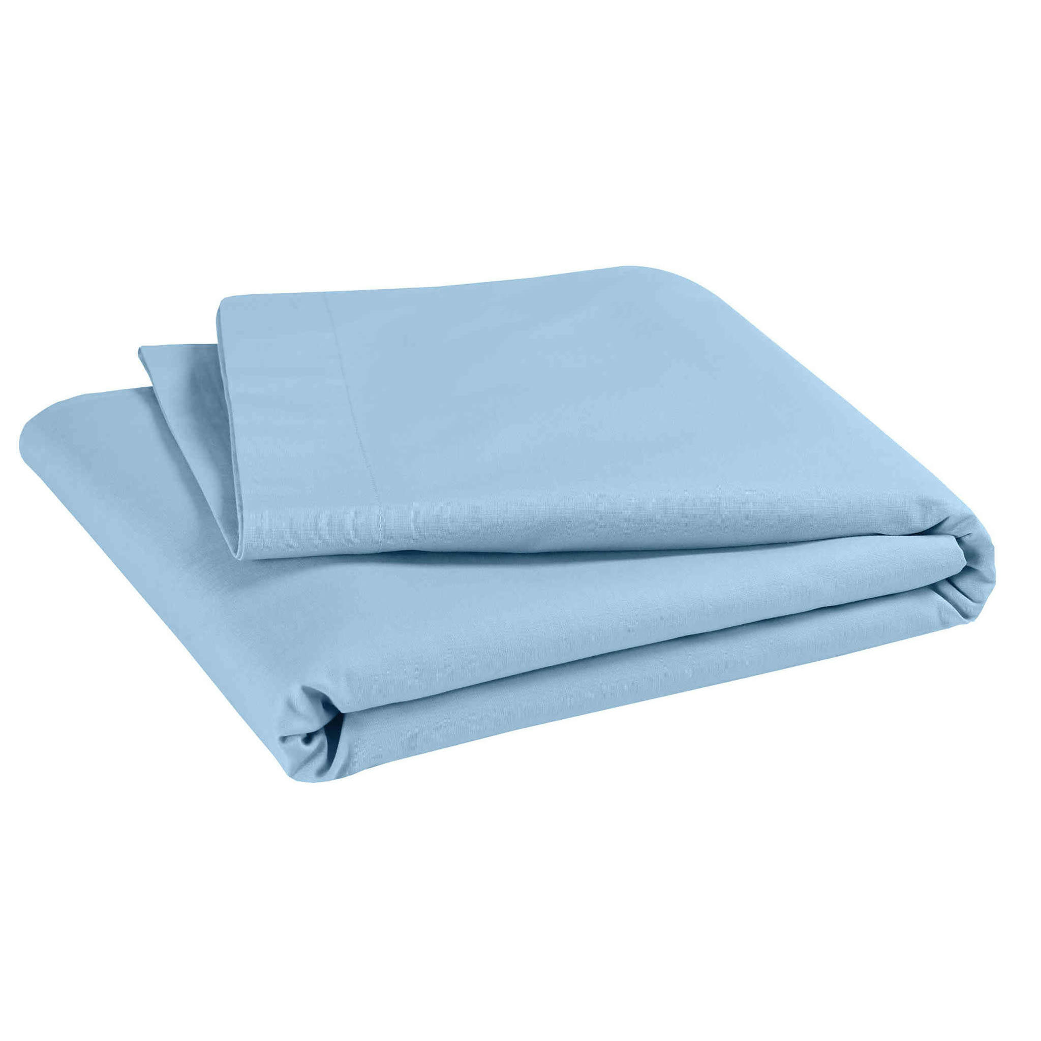 - Drap plat coton bio 118x180 bleu ciel
