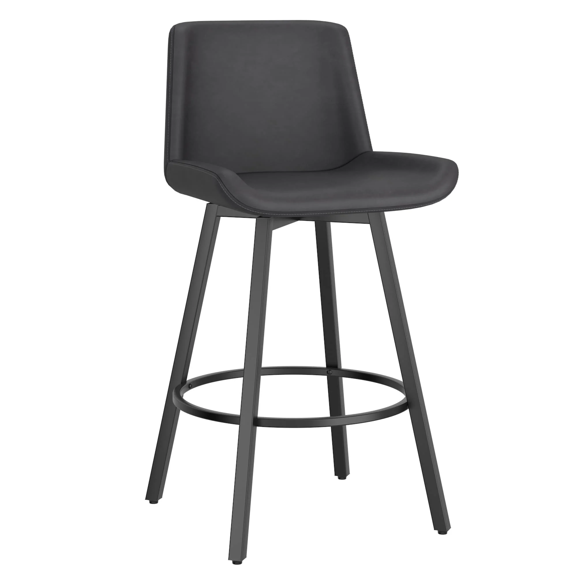Modern Fabric and Metal 26 Counter Stool with Swivel, Set of 2