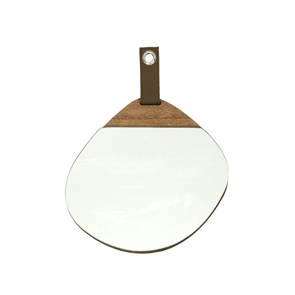 - Miroir galet bois 25x25cm