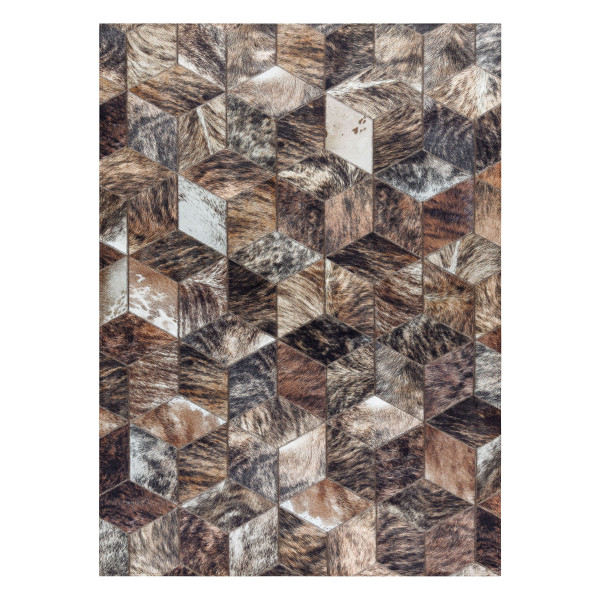 Dywan PATCHWORK 21715 brązowy - Skóra bydlęca, Romby120x170 cm