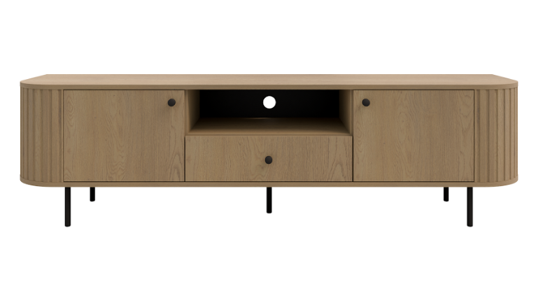Dąb Cremona Szafka Rtv zaokrąglone boki 180cm Owal 2d1sz LP
