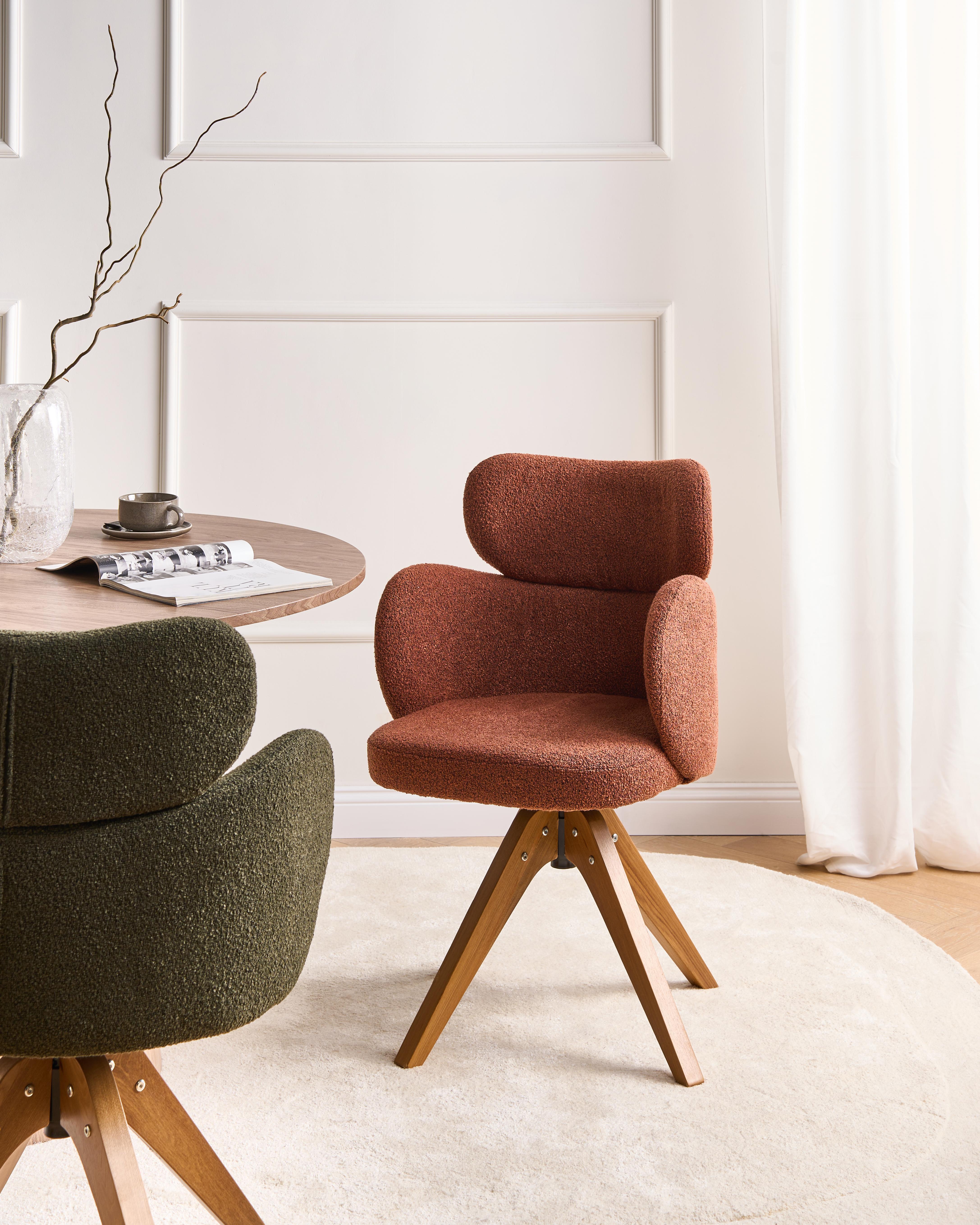 Dining Chair Swivel MARCY Boucle Orange
