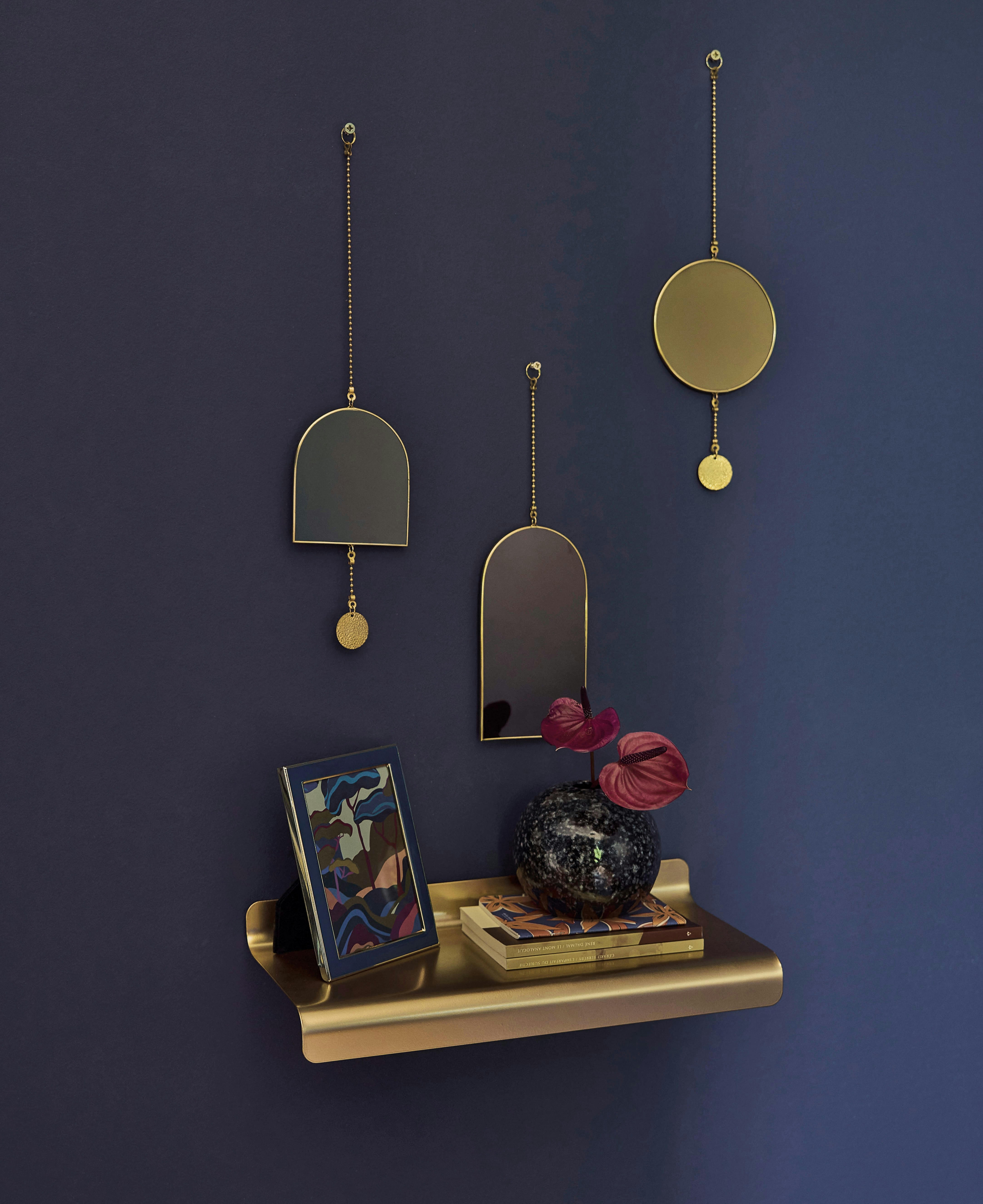 PELEUS - Vase rond en grès bleu nuit H11