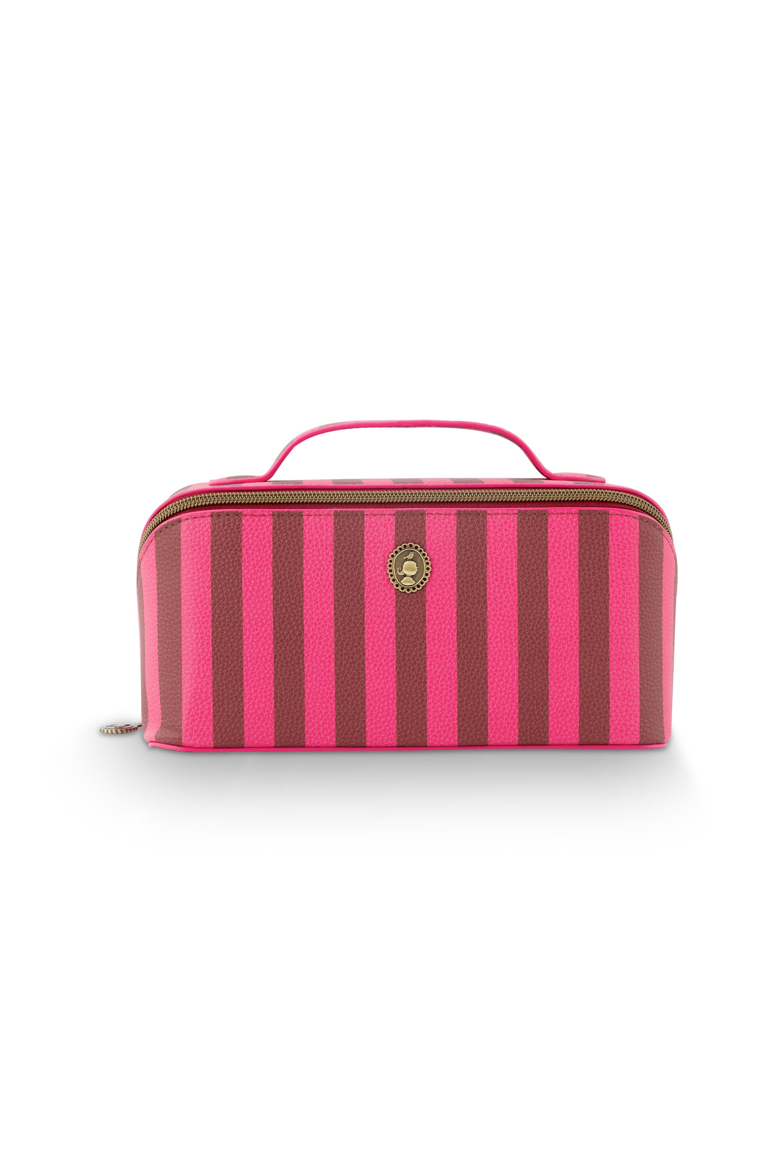 Pip Studio - Cyrille Make-up Tasje Dames - Stripe - Roze - 11x5x22cm
