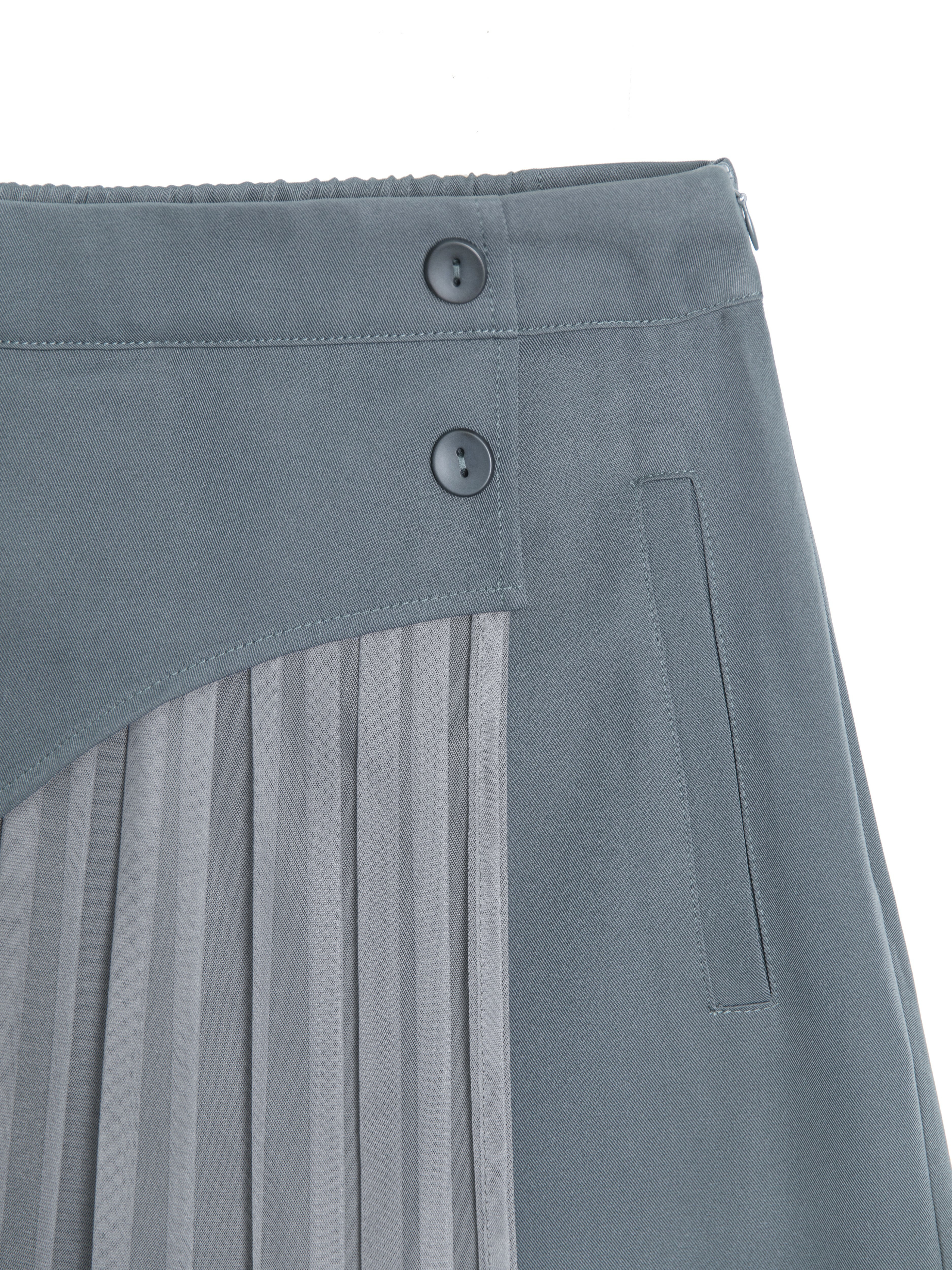 Pants with pleated mesh detail - 162D