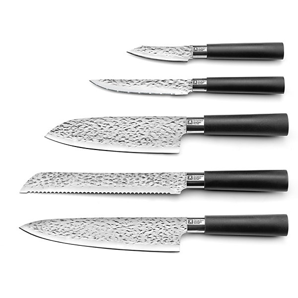 Bloc spaghettis bambou avec 5 couteaux de cuisine Noir - Katana par Richardson Sheffield