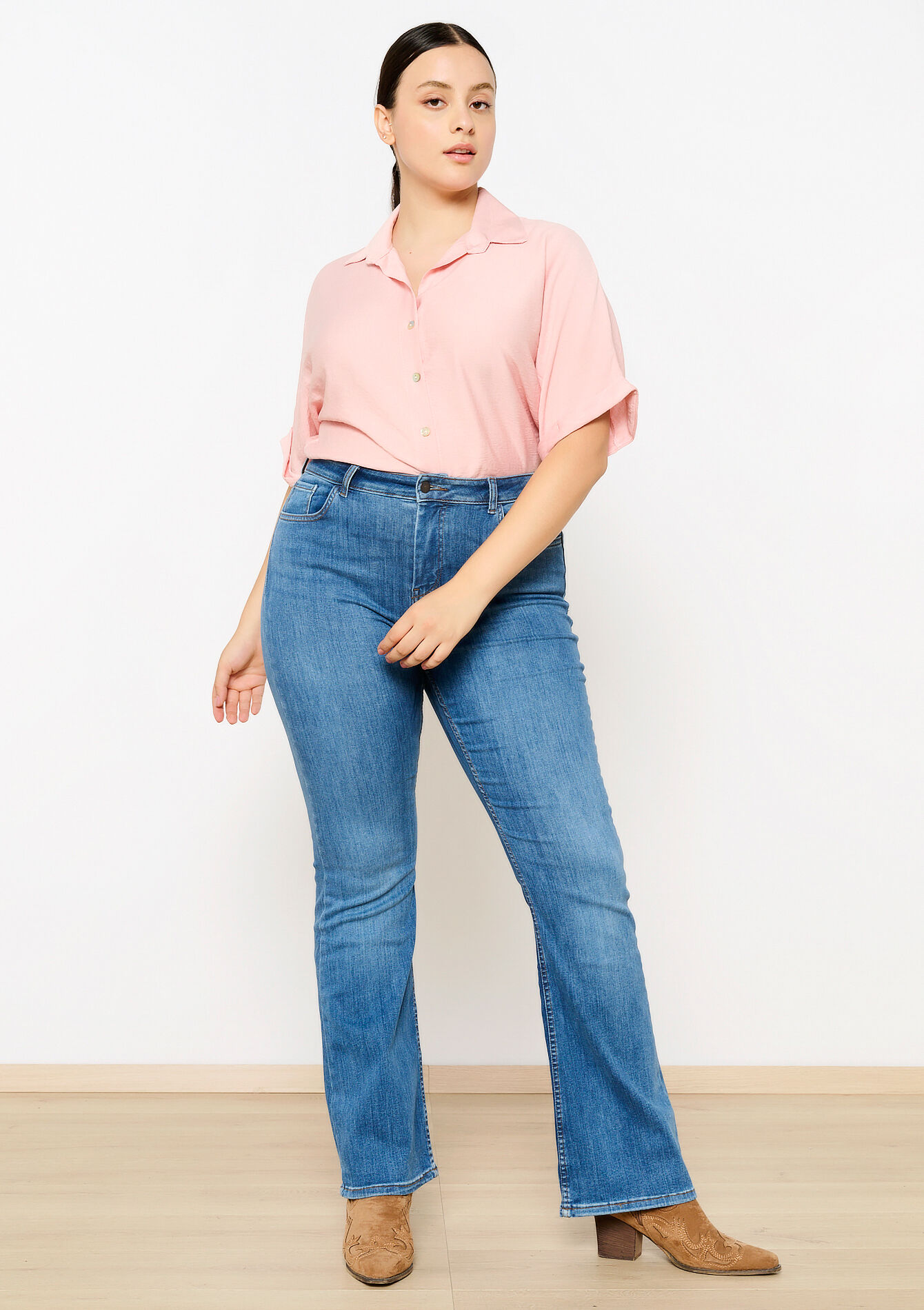 Bootcut jeans met hoge taille