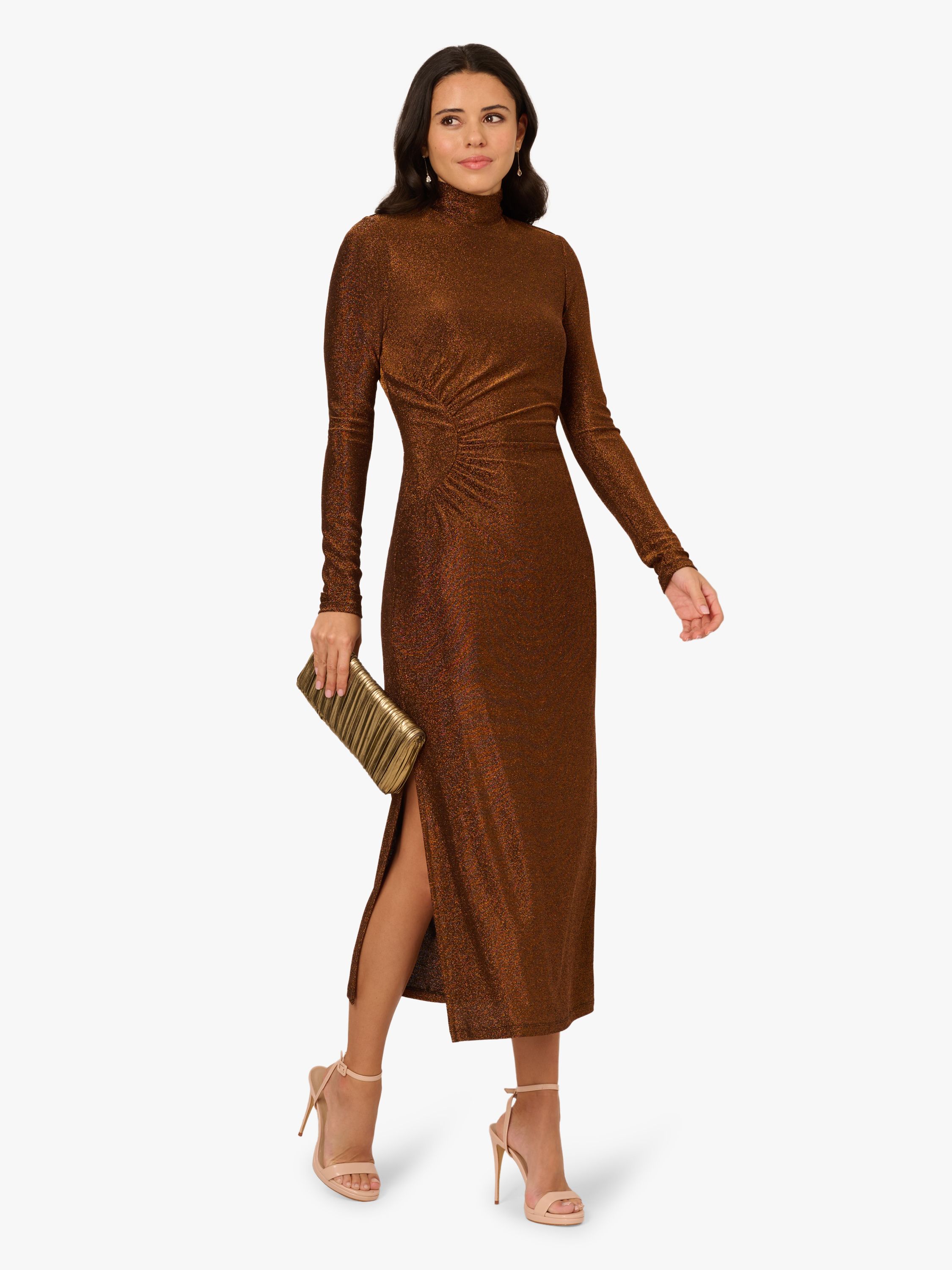 Adrianna Papell Metallic Knit Midi Dress