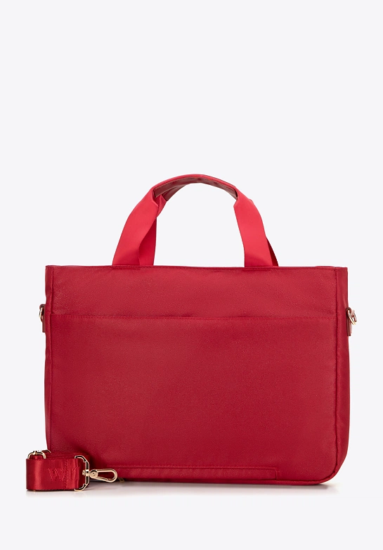 Torba na laptopa 14'' biznesowa z pikowaniem wiśniowa