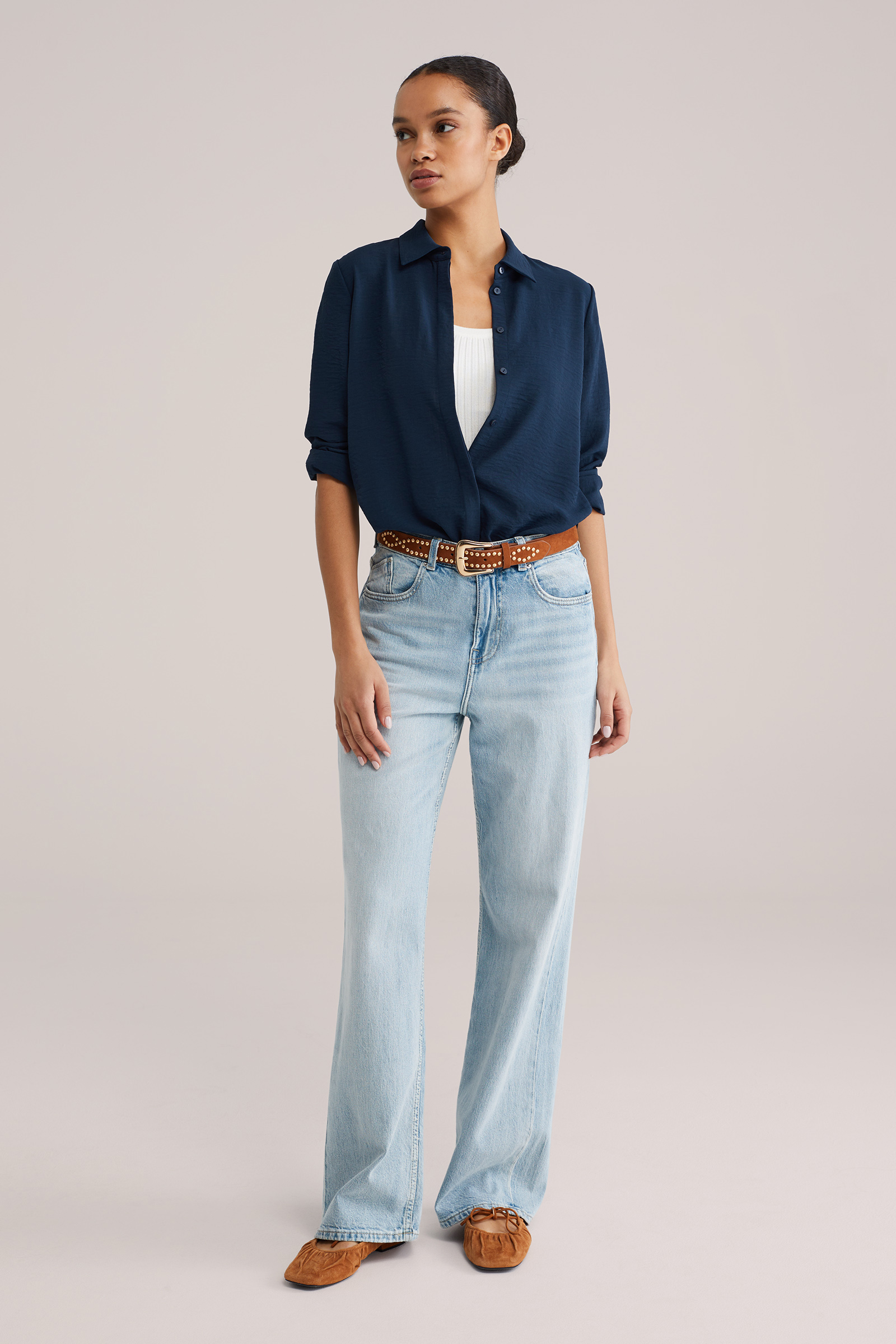 Dames blouse met fijne structuur