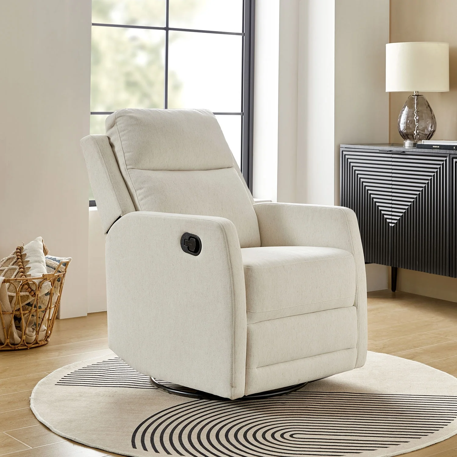 Diana Modern Polyester 360-degree Swivel Rocker Recliner by HULALA HOME