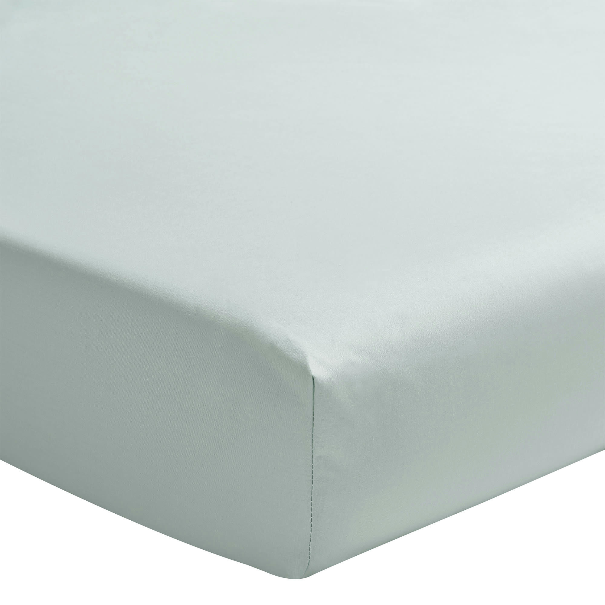 ROYAL LINE - Drap housse uni en percale de coton gris 90x190